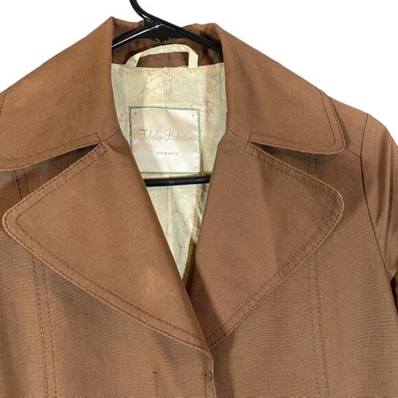 Talula Babaton Brown Cotton Collared Jacket Women Sz XS - Picture 6 of 10